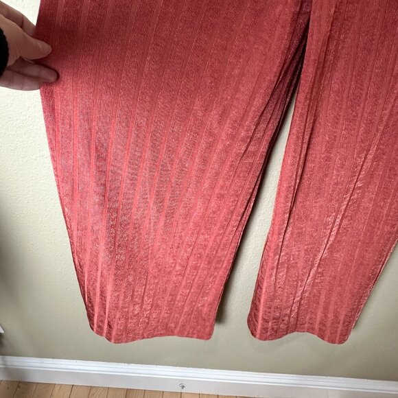 FREE PEOPLE Ribbed Slinky Pull On Wide Leg Pants Trousers Size Small - Picture 7 of 12